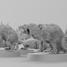 domesticado roedores raro Talla 28mm resina Sla miniatura bestia roedor rata grande ratas alimañas martillo guerra warhammer_fantasy skaven 3d print model - Mito3D
