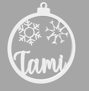 tami - bola de natal com nome ornamento Home decoração christmas tree festa party gift 3d print model - Mito3D