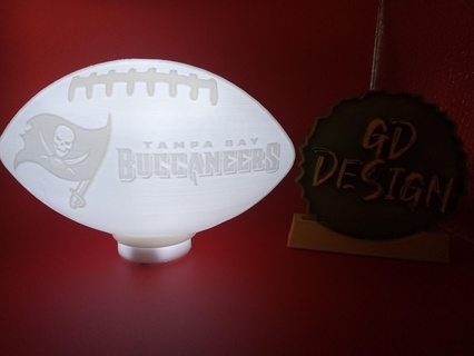 tampa bay buccaneers football light nfl tealight reading party nightlight office kids room art decor man cave shed sports game 3d print model - Mito3D