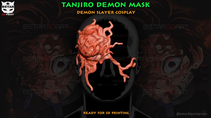 tanjiro demon mask - slayer cosplay kimetsu no yaiba anime art toys costumes nezuko nakime halloween monster tanjiromask 3d print model - Mito3D