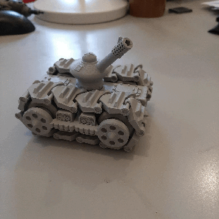 tank - print place crawlers support less articulated cannon military miniature gun functional 3d print model - Mito3D