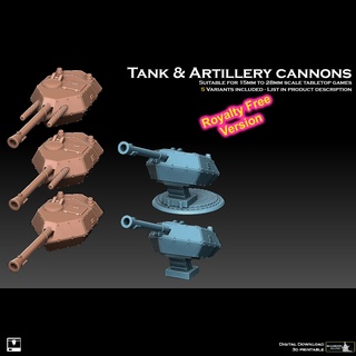 tank artillery cannons royalty free version panzer armor vehicle turret cannon howitzer mortar baneblade imperial guard leman russ land raider anti air 3d print model - Mito3D