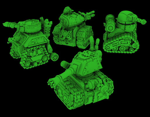tanks goblins ork grot shoota grotzooka blasta skorcha conversion bitz 3d print model - Mito3D