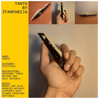 tanto Tools knife defense army tool survival 3d print model - Mito3D