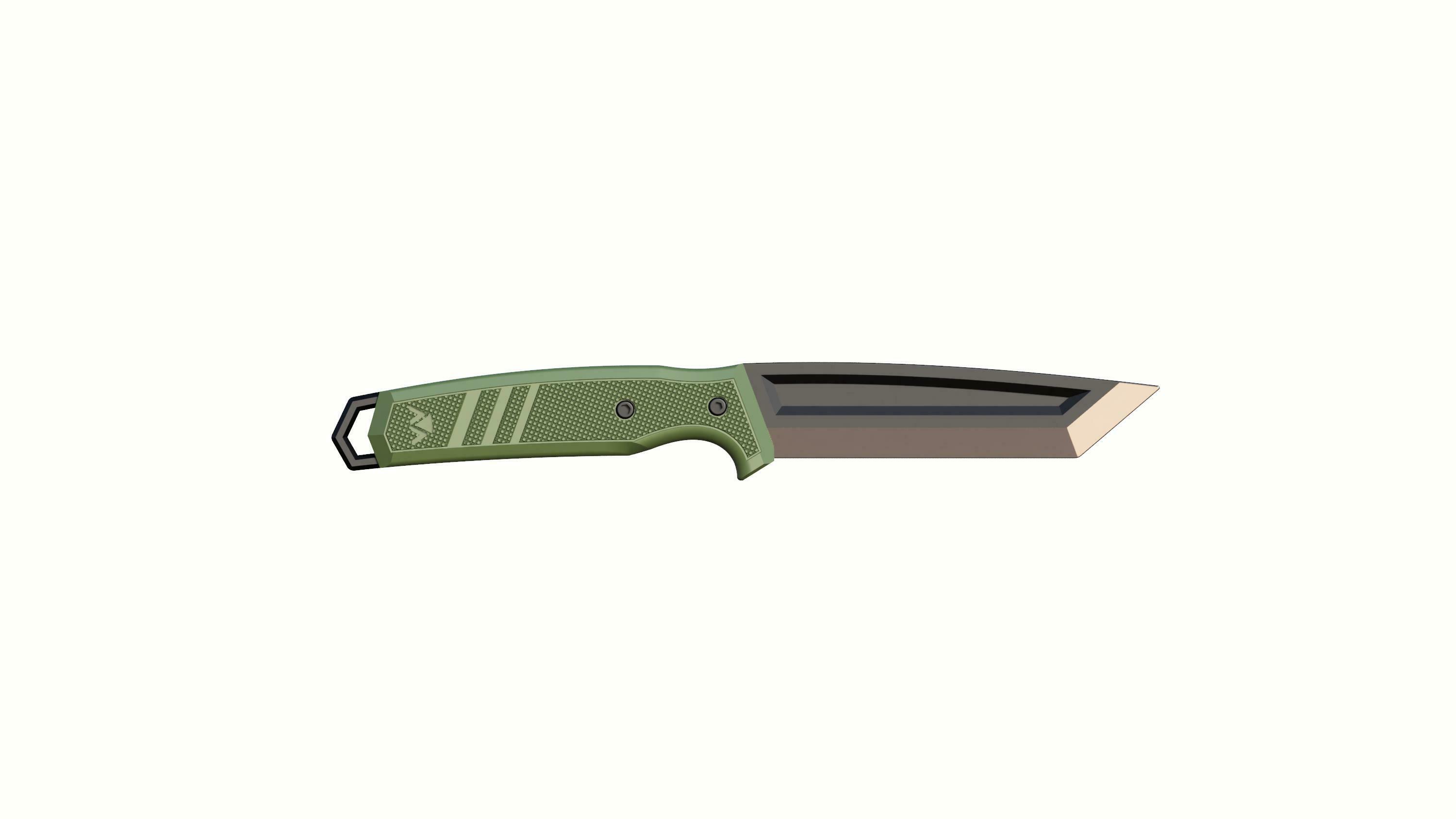 tanto trainning knife blade airsoft dummy handle faca lamina 3D print model - Mito3D