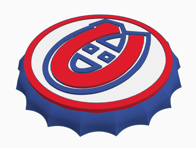 tapa montréal canadiens art letras poly 3D print model - Mito3D