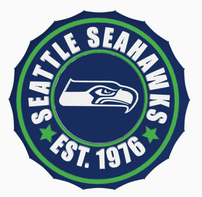 tapa seattle seahawks kunst letras poly 3d print model - Mito3D