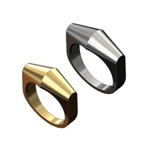 konik koni yanlar Beyan grup 3d Yazdır model yüzük kubbe düğün nişan moda takı yazdırılabilir altın gümüş mücevher sterlin lüks modern basit minimalist 3d print model - Mito3D