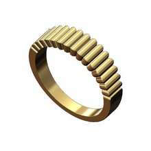 verjüngt gerippt Mode Band Größen 5to9 3d drucken Modell Schmuck Ring Motiv geometrisch druckbar Gold Silber Sterling Luxus Blase Muster gewellt 3d print model - Mito3D