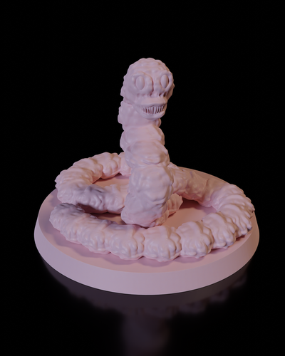 tapeworm miniature monster game worm parasite mini creature sculpture tabletop ttrpg dnd 3d print model - Mito3D