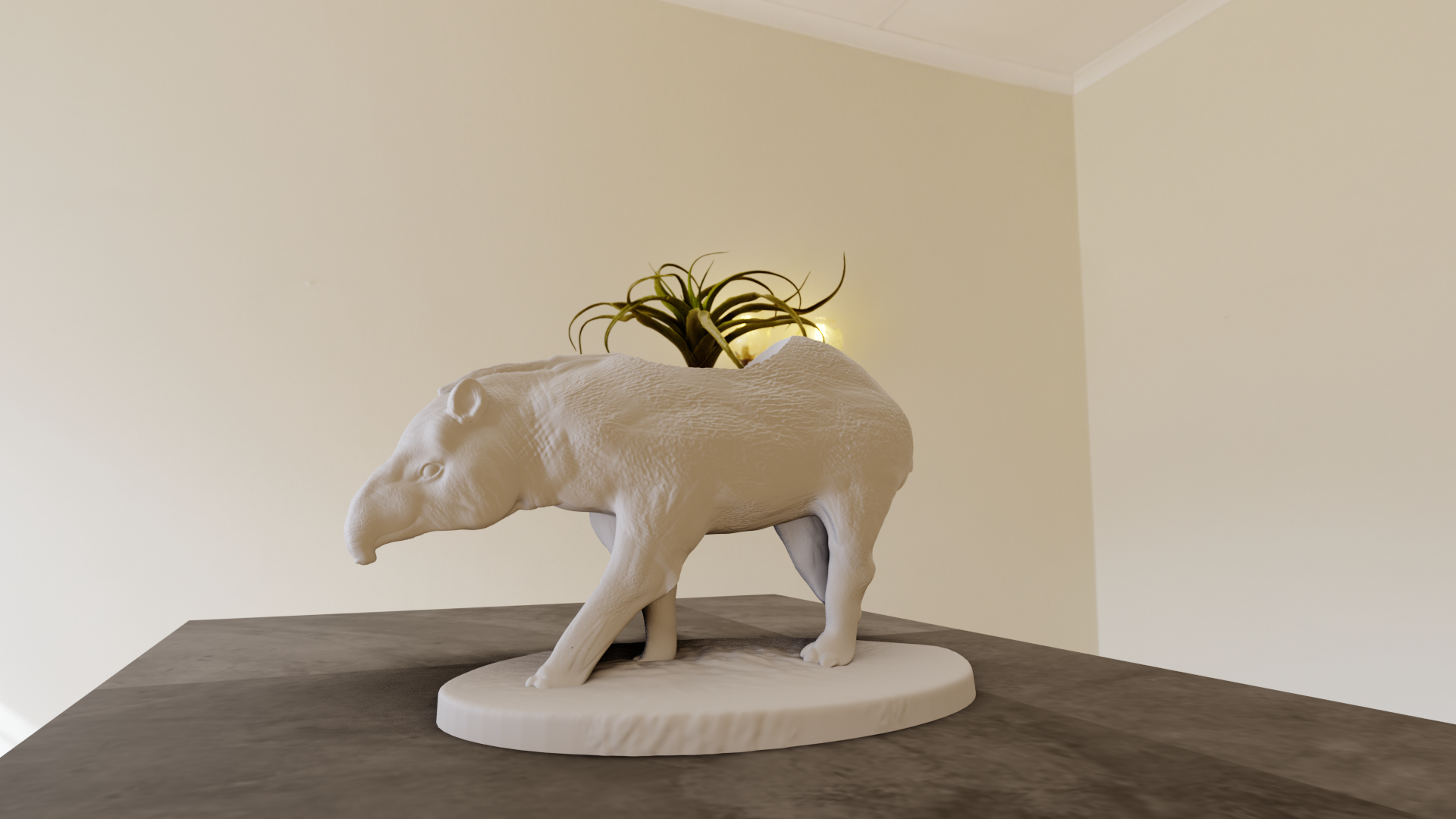 tapir planteur pot fleur vase stl girafe jungle safari miniature table animaux sculpture mur décor 3D print model - Mito3D