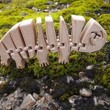 tardiflex - esnek tardigrade güçlü menteşeleri ve Anahtarlık oyun mafsallı flexi anahtar zinciri porte-anahtarları oyuncak aksesuarları 3d print model - Mito3D