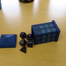 tardis dice holder game box cup doctor 3d print model - Mito3D