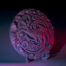 targaryen sigil art stone game trhones daenerys stand dragon got 3d print model - Mito3D
