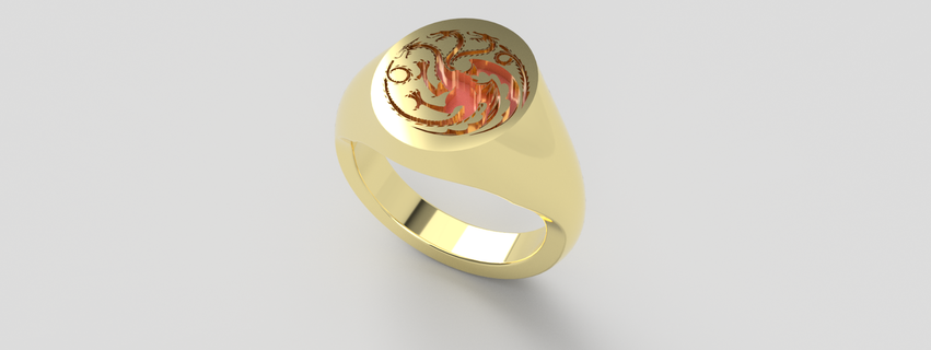targaryen signet ring targaryen dragon signet ring ring  3d print model - Mito3D