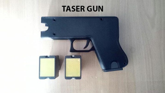 taser gun casing modification - reigun stun electric shock weapon 3d print model - Mito3D