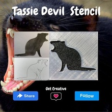 tassie devil stencil 3d print model - Mito3D