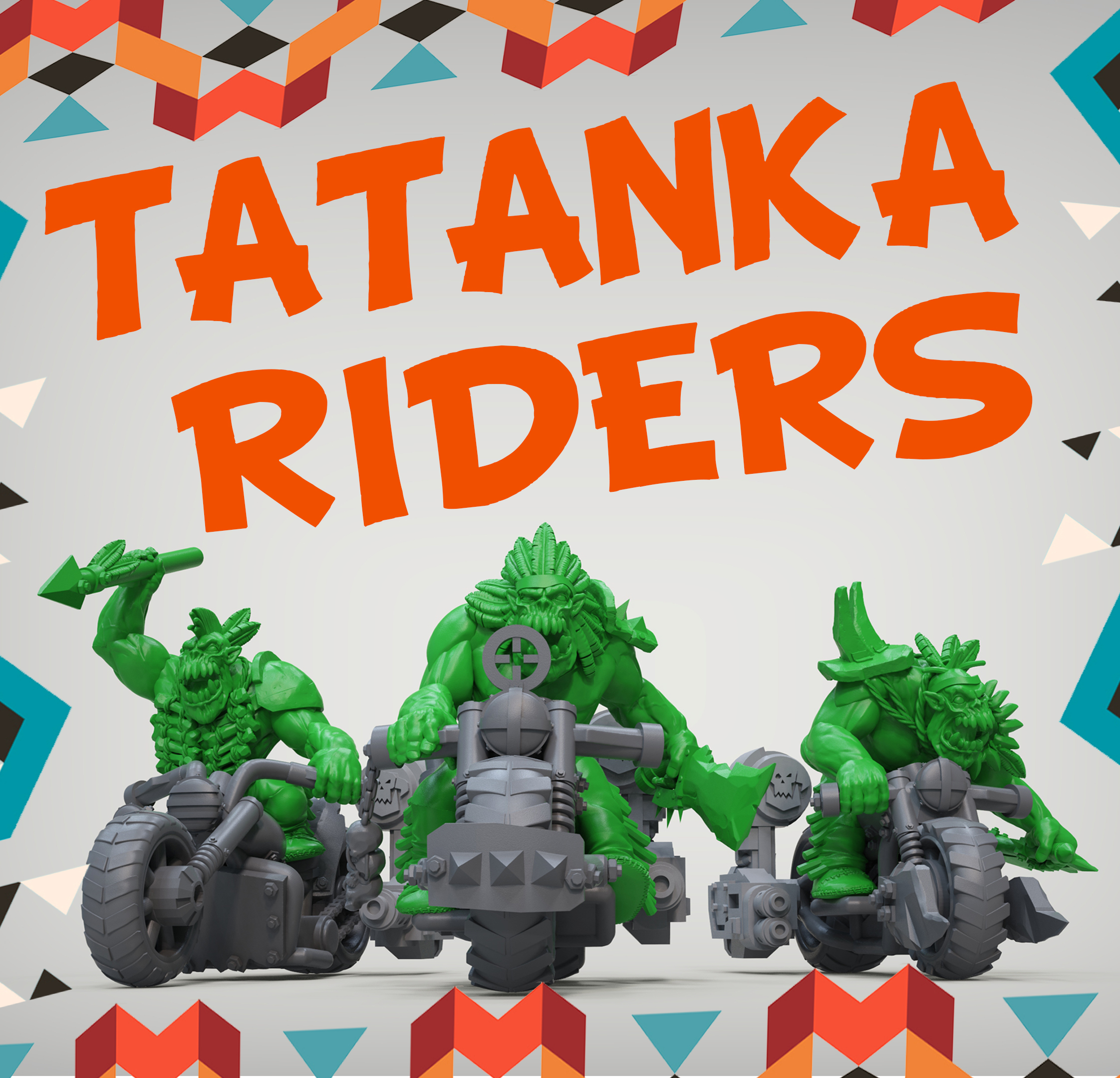 tatanka riders orc ork orks bike chopper bobber warbiker moto indian apache 3D print model - Mito3D