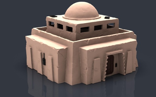tatooine building house 2 legion star wars art toy plant nature scifi deco sand bulding construction desert 3d print model - Mito3D