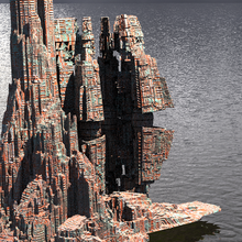 tatooine nave antico tempio 3 architettura Guerre stellari spazio gonk montagna rocce alieno architettonico rovinare sci fi 3d print model - Mito3D