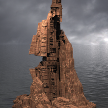 tatooine Embarcacion antiguo templo arquitectura guerra Galaxias espacio gonk montaña rocas extraterrestre arquitectónico ruina ciencia fi 3d print model - Mito3D