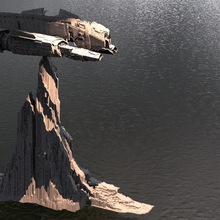 tatooine ship cliffs 3d model architecture starwars space gonk mountain rocks alien architectural ruin sci fi 3d print model - Mito3D