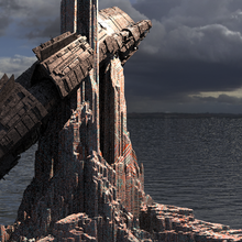 tatooine nave scogliere architettura Guerre stellari spazio gonk montagna rocce alieno architettonico rovinare sci fi 3d print model - Mito3D