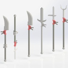 tau Empire mêlée arme Jeu terrain jeu guerre lance Naginata marteau 3d print model - Mito3D