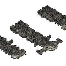 tau modulare flotta di navi gioco giocattolo bfg battlefleet gothic 3d print model - Mito3D