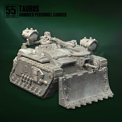 taurus armored personnel carrier krieg grimguard legionnaires game miniature minis miniatures pre-supported stl vehicle fantasy soldier kitbash wargaming soldiers tabletop ww2 death korps of dnd grim guard tank transport 3d print model - Mito3D