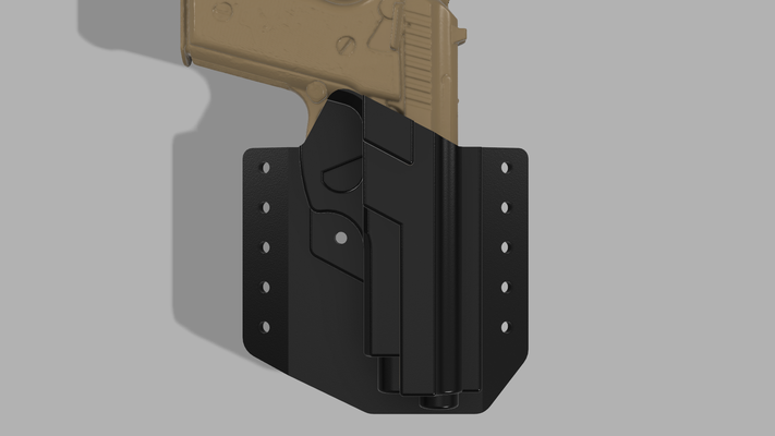 taurus pt92 owb pancake compression mold kydex holster pt 92 gun iwb duty trim jig 3d print model - Mito3D