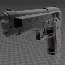 taurus pt92 gadget gun pistol firearm semi-automatic brazil sidearm 9mm 3d print model - Mito3D