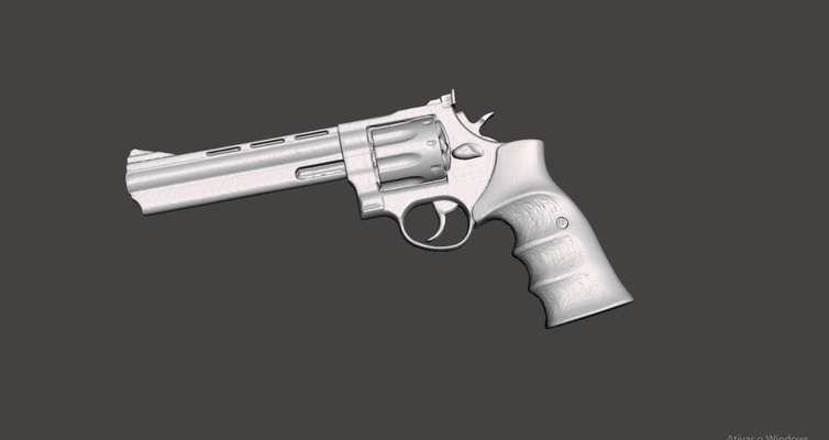 boğa burcu rt608 gerçek boyut taramak tabanca kalıp araçlar 608 revolver 3d print model - Mito3D