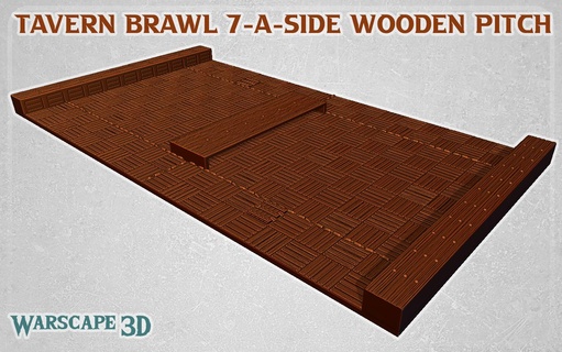 tavern brawl 7-a-side fantasy football pitch field bowl stadium dugout blood mud wood 3d print model - Mito3D