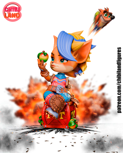 bandicoot chibi kunst absturz fan art spiel spielzeug sammlerstück karikatur retro chibis charakter 4 3d print model - Mito3D