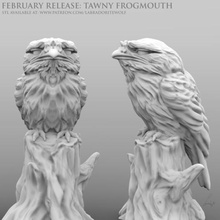 tawny frogmouth game bird d&d miniature owl familiar animal companion creature mini tabletop dungeons dragons labradoritewolf dnd 3d print model - Mito3D