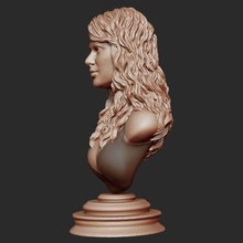 taylor rapide 3d portrait sculpture coiffure 2 impression modèle statue buste visage tête Humain art 3dprint stl chanteur 3d print model - Mito3D