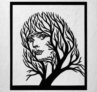 taylor rapide arbre mur art 2d décoration femme fille agréable belle chanteur artiste 3d print model - Mito3D