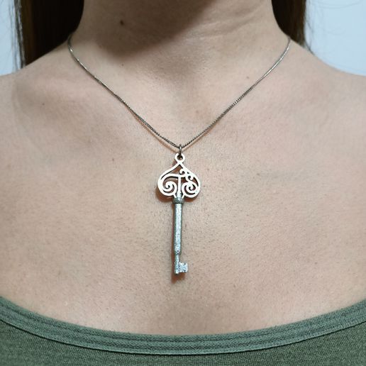 Taylor schnell Gewölbe Schlüssel Halskette furchtlos Album Mädchen Schmuck Schlüsselbund Kette Silber Gold Zubehörteil Truhe Hals Frau 3D print model - Mito3D