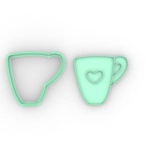 taza - cup cortante san valentin valentine's day love cookie cutter cutting cookies biscotti lovers personalized cutters 3d print model - Mito3D