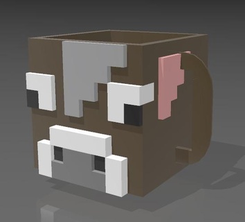 taza vaca Minecraft Ferramentas lapiz Adorno 3d print model - Mito3D