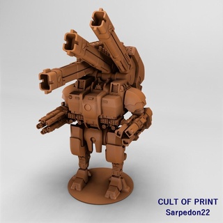 tezevr topçu Mecha oyun savaş çekiç titan robot 40000 titanik araç tau xenos vekil oyunu minyatür 3d print model - Mito3D
