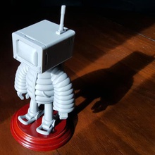 tb thug bot art toy robot tv television designer 3d print model - Mito3D
