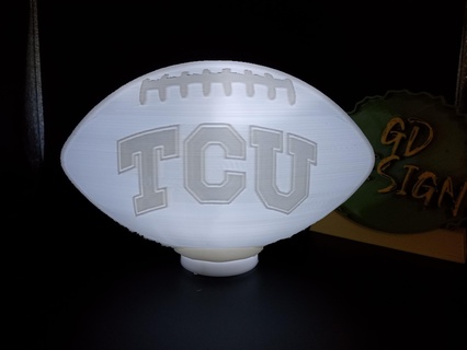 tcu horned frogs football light tcu horned frogs football light tealight reading light party nightlight office kids room art decor man cave shed sports game  3d print model - Mito3D
