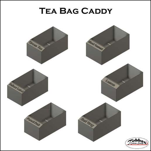 tea bag caddy holder kitchen dining 3D print model - Mito3D