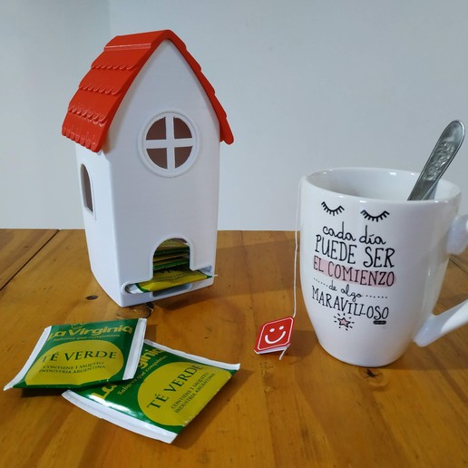 Teebeutel-Spender Haus home Tee-Tasche Kaffee - Spender ein Teebeutel 3D print model - Mito3D