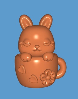 tea cup rabbit 3d print model - Mito3D