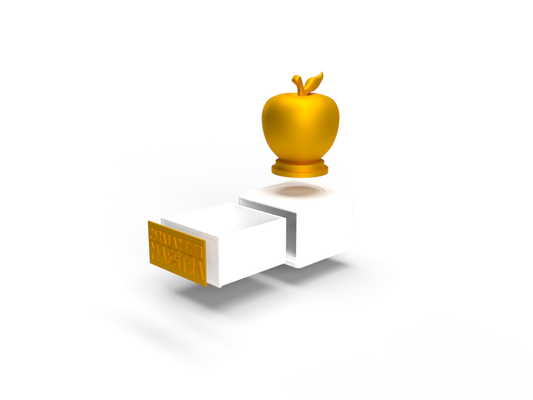 maestro día trofeo dorado manzana arte maestro profesor premio oro 3d print model - Mito3D