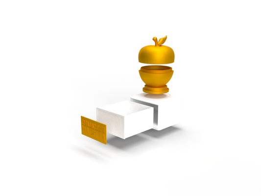 teacher's day trophy - golden apple compartment art master teacher prize gold 3d print model - Mito3D