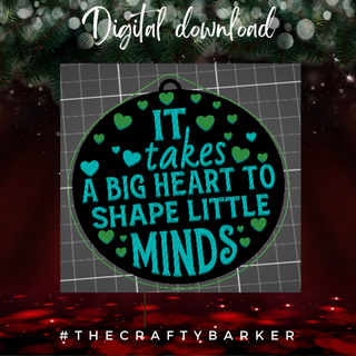 teacher gift big heart shape little minds ornament decor Various #teachergift #teacherquotes #teacher #apple #teachermagnet #teacherapple 3d print model - Mito3D